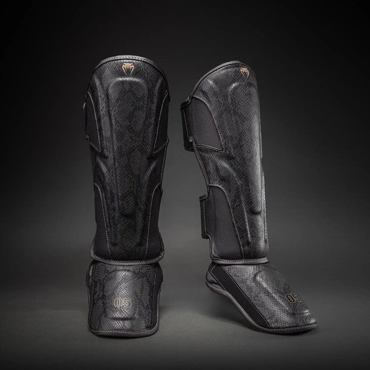 Venum Impact Evo Scales Shin Guards - Dark Grey