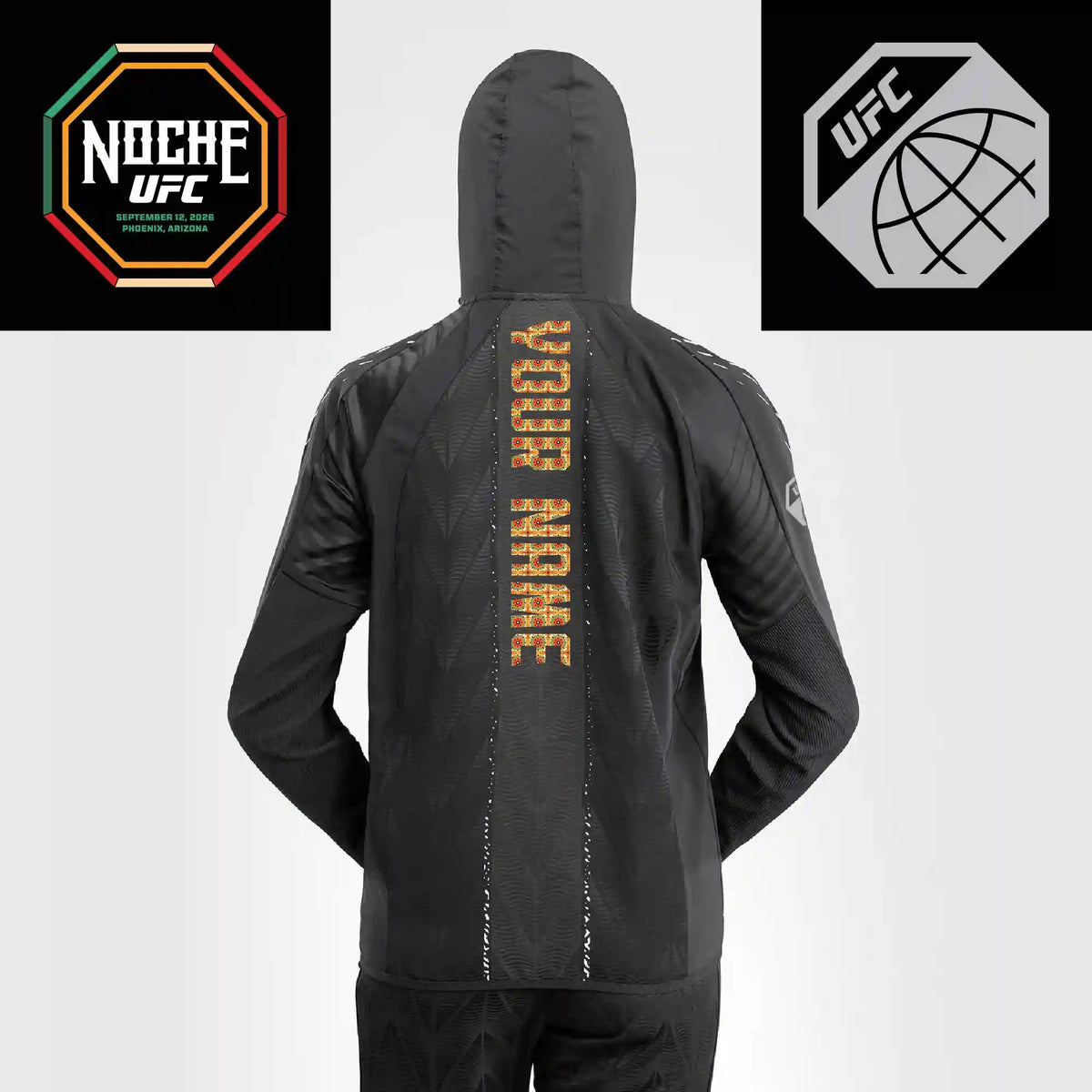 Women's UFC Zenith by Venum Black Authentic Noche UFC Fight Night Walkout Hoodie - Personalized