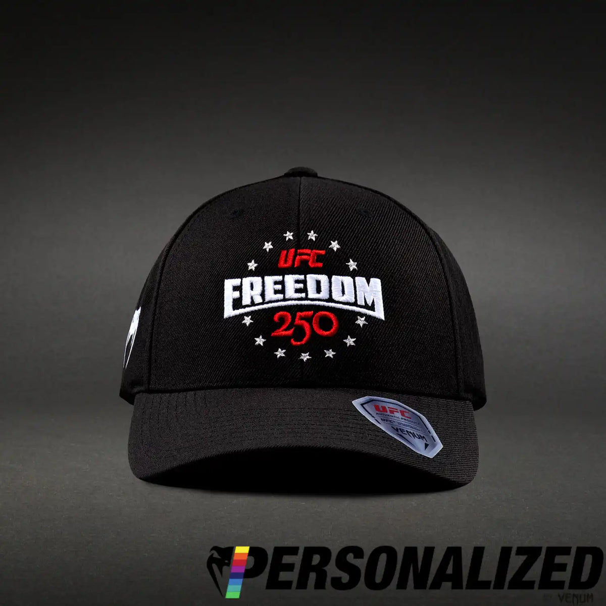 Official UFC Freedom 250 Personalized Authentic Fight Night Cap - Black/White
