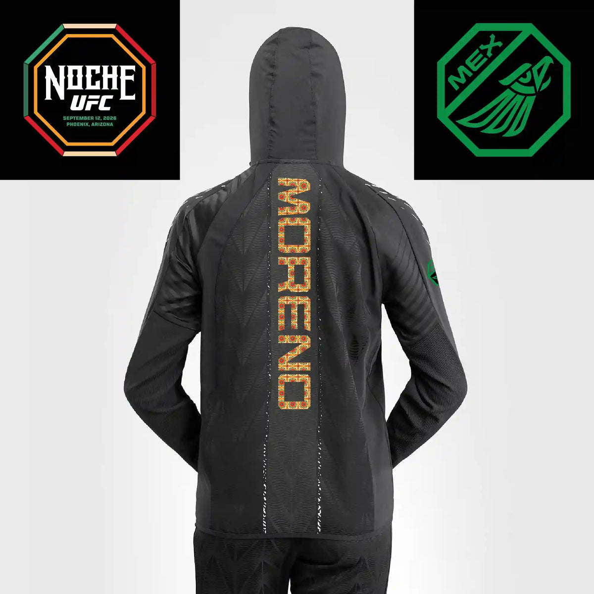 Women's UFC Zenith by Venum Black Authentic Noche UFC Fight Night Walkout Hoodie - Moreno