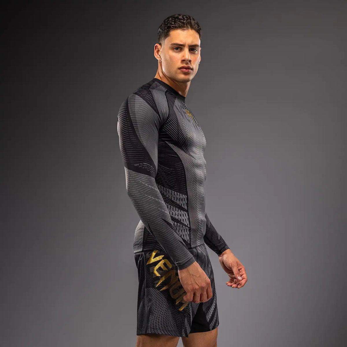 Venum Galactic 3.0 Long Sleeve Rashguard - Black/Gold