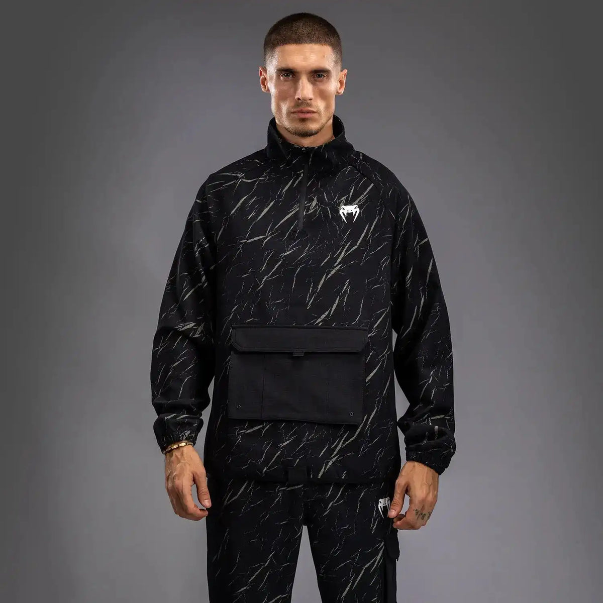 Venum Trooper Men's Half-Zip Jacket - Black/Stone Sand