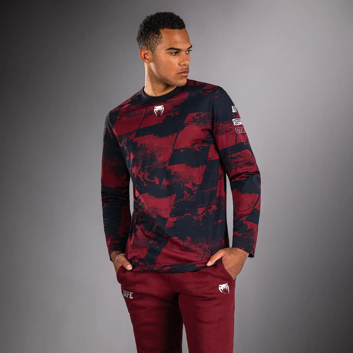 Men's UFC Zenith by Venum Burgundy Authentic Fight Week Long Sleeve T-Shirt