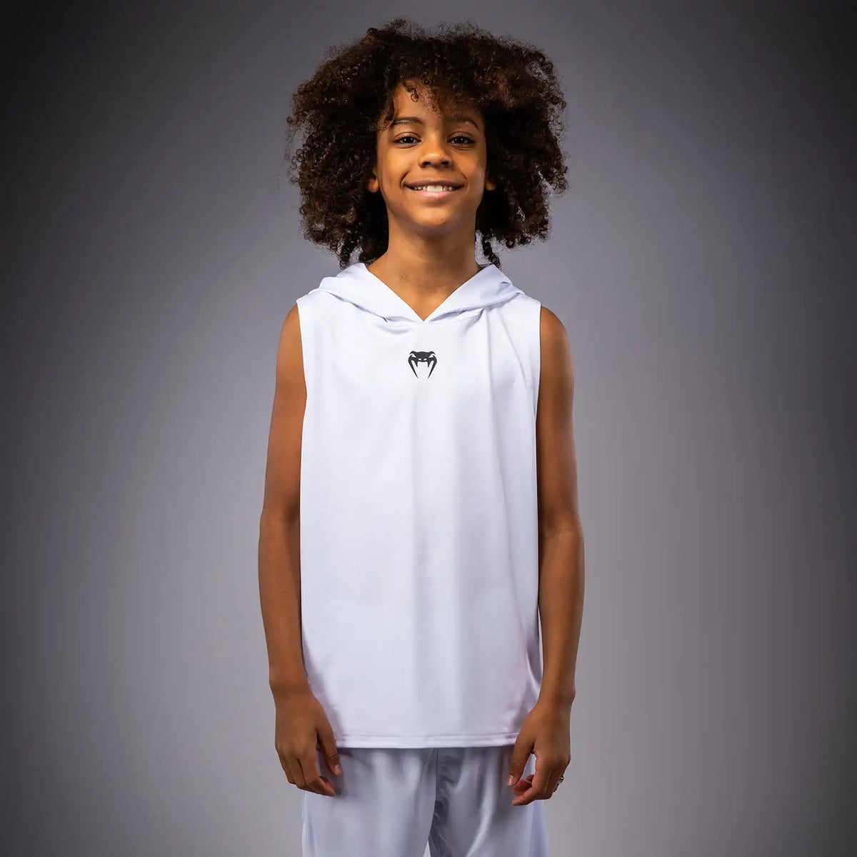 Venum Elite Kids Sleeveless Dry-Tech Hoodie - White