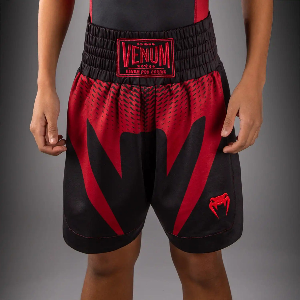Venum Attack Kids Boxing Shorts - Black/Red
