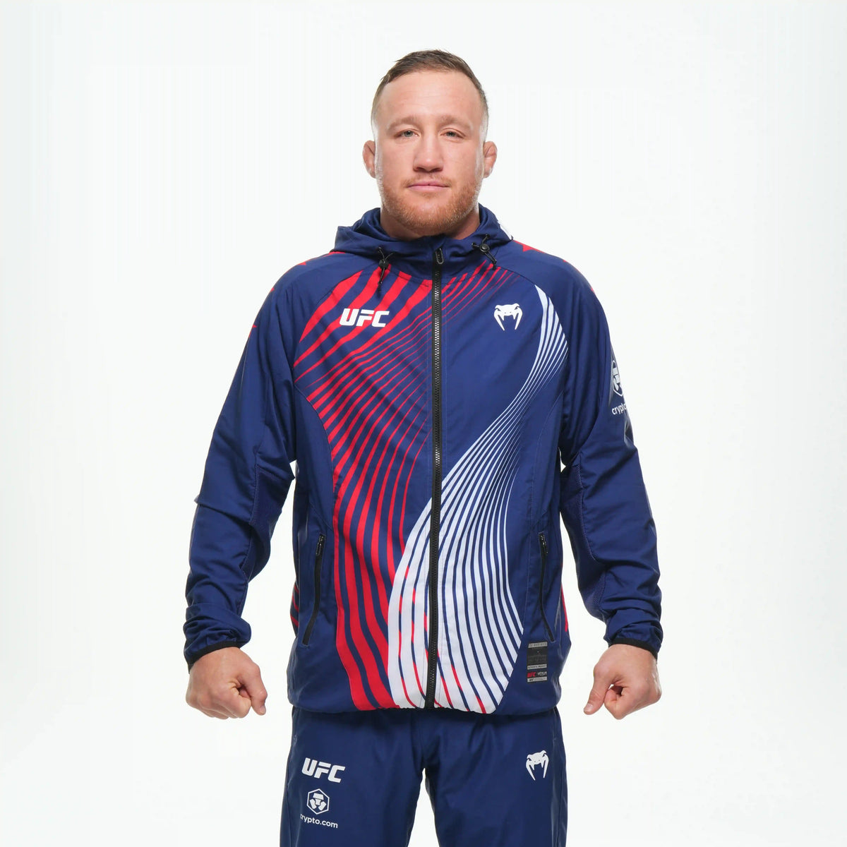 Men's Official UFC Freedom 250 by Venum Blue Authentic Fight Night Walkout Hoodie