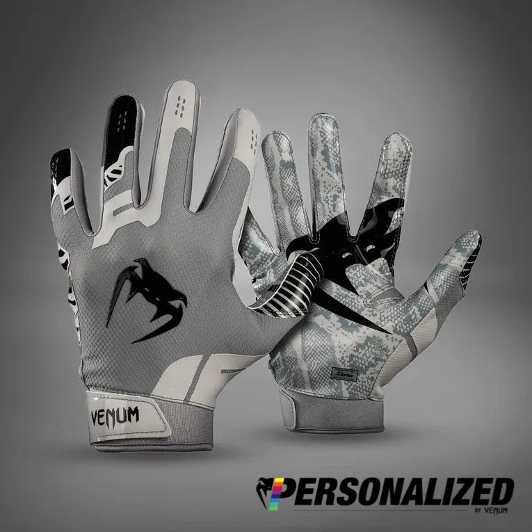 Venum Elite Personalized Football Gloves - Silver/Black