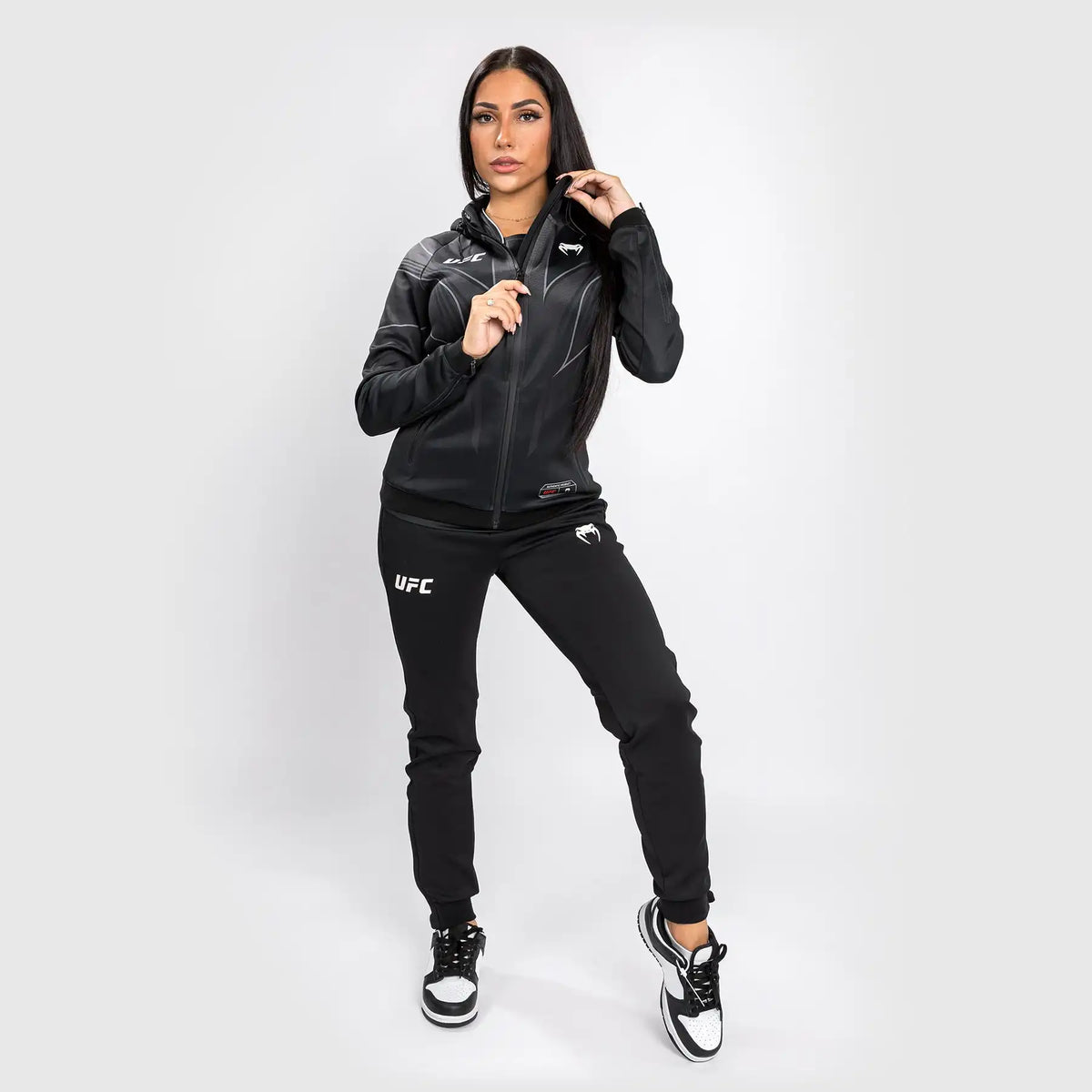 UFC Venum Authentic Fight Night 2.0 Women's Walkout Hoodie - Black