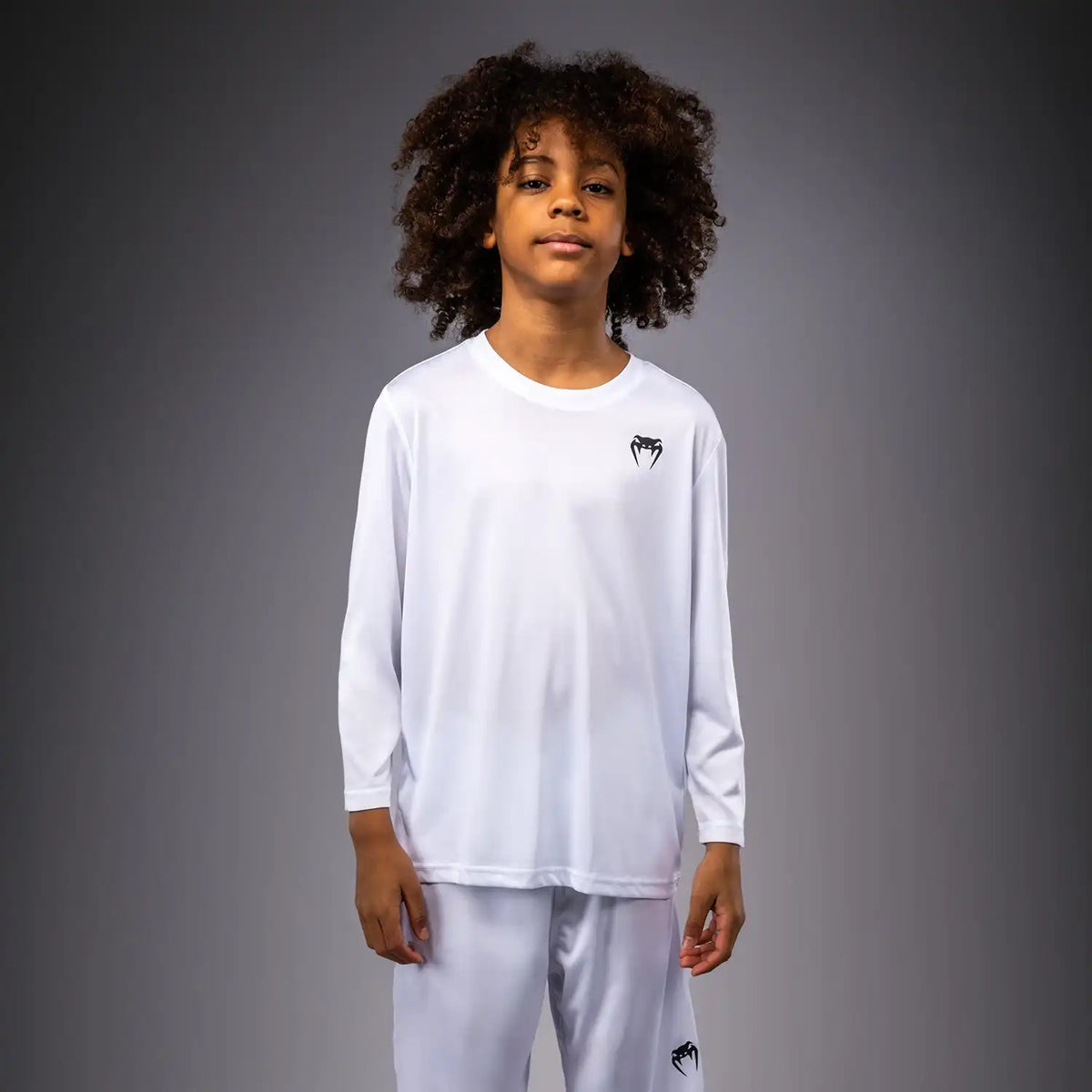 Venum Lineup Youth Performance Long Sleeve T-Shirt - White/Black