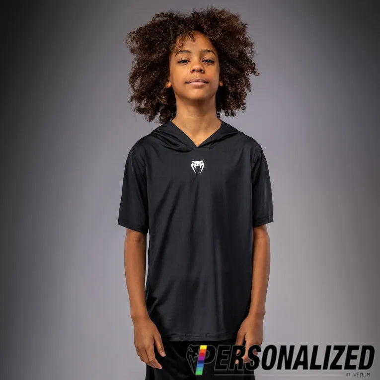 Venum Elite Kids Personalized Short Sleeve Dry-Tech Hoodie - Black