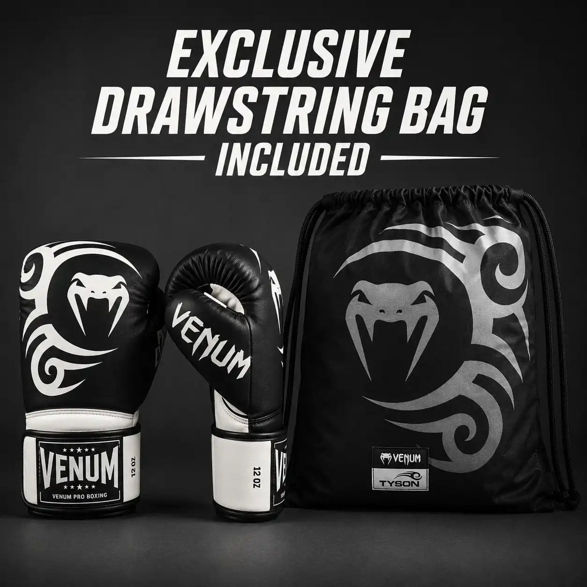 Venum Giant 2.0 Mike Tyson Pro Boxing Gloves - Deep Black/Optical White