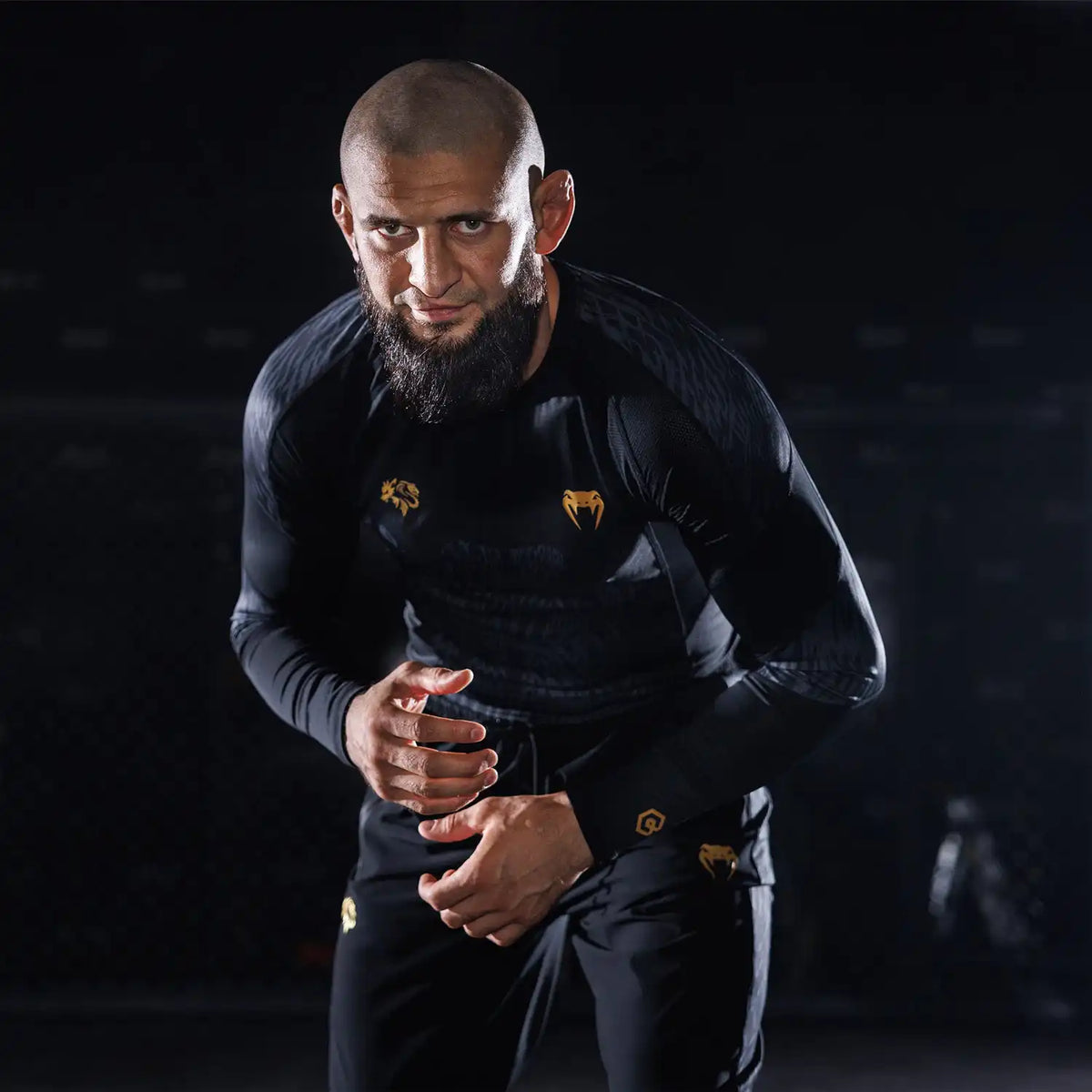 Venum x Chimaev Long Sleeve Rashguards - Black/Grey
