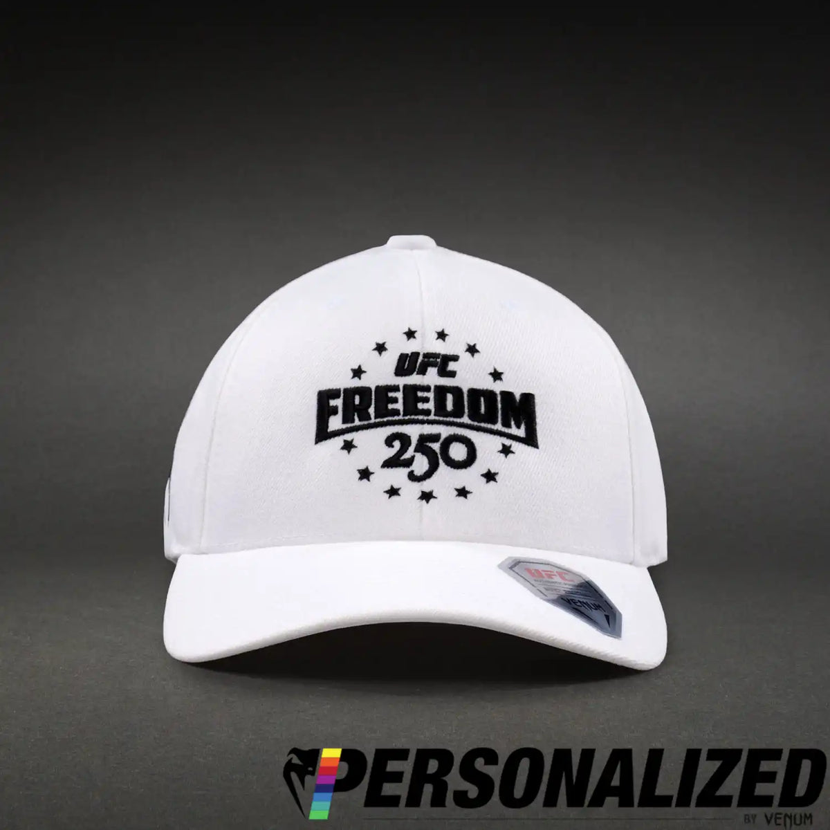 Official UFC Freedom 250 Personalized Authentic Fight Night Cap - White/Black