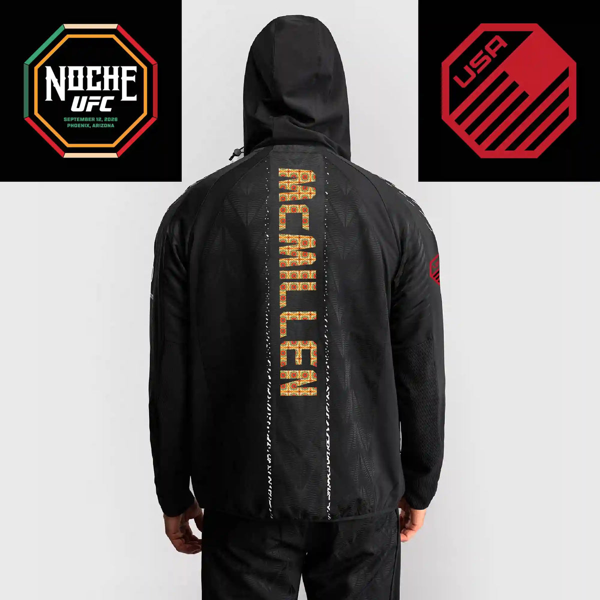 Men’s UFC Zenith by Venum Black Authentic Noche UFC Fight Night Walkout Hoodie - McMillen