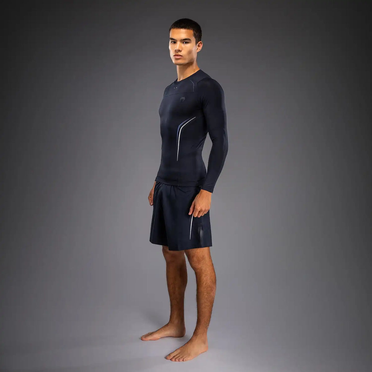 Venum G-Core Long Sleeve Rashguard - Navy Blue/White