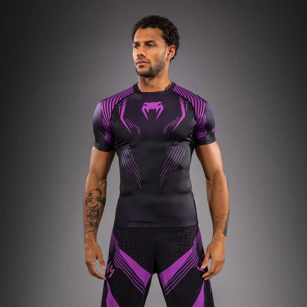 Venum No-Gi 6.0 Short Sleeve Rashguard - Black/Purple