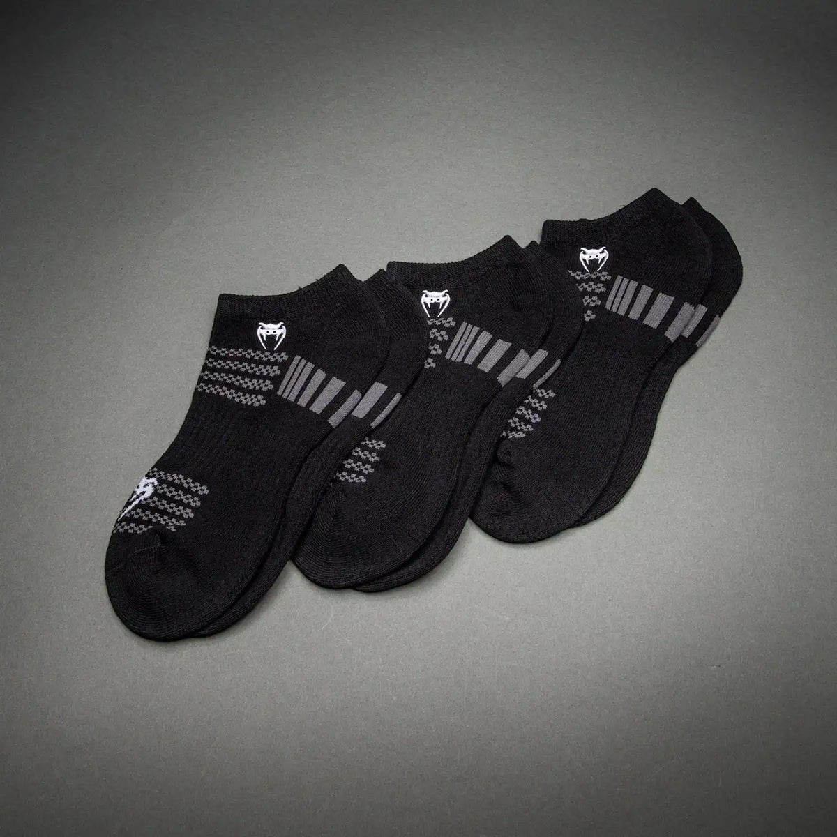 Venum Vector No-Show Socks 3 Pack - Black/Grey