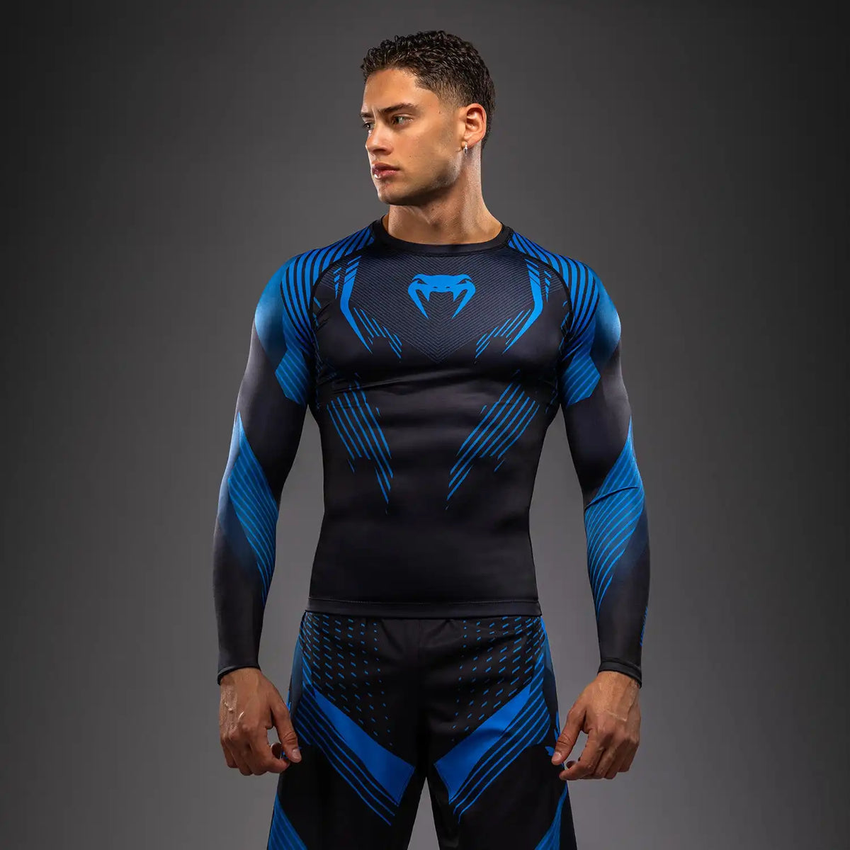 Venum No-Gi 6.0 Long Sleeve Rashguard - Black/Blue