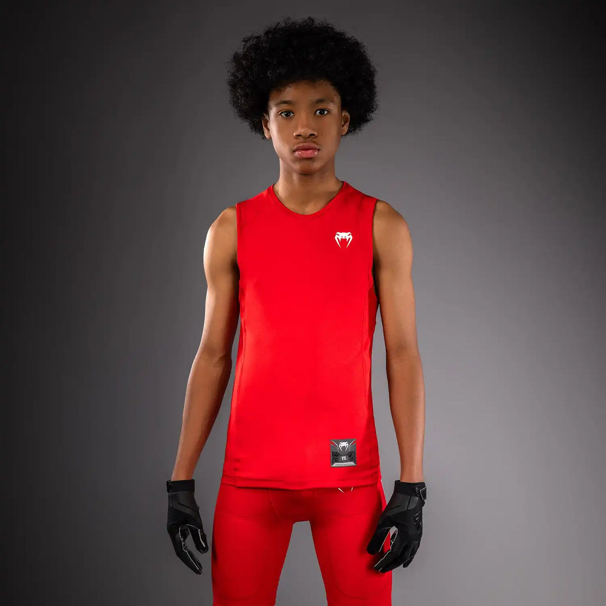 Venum Elite Kids Football Sleeveless Compression Jersey - Red