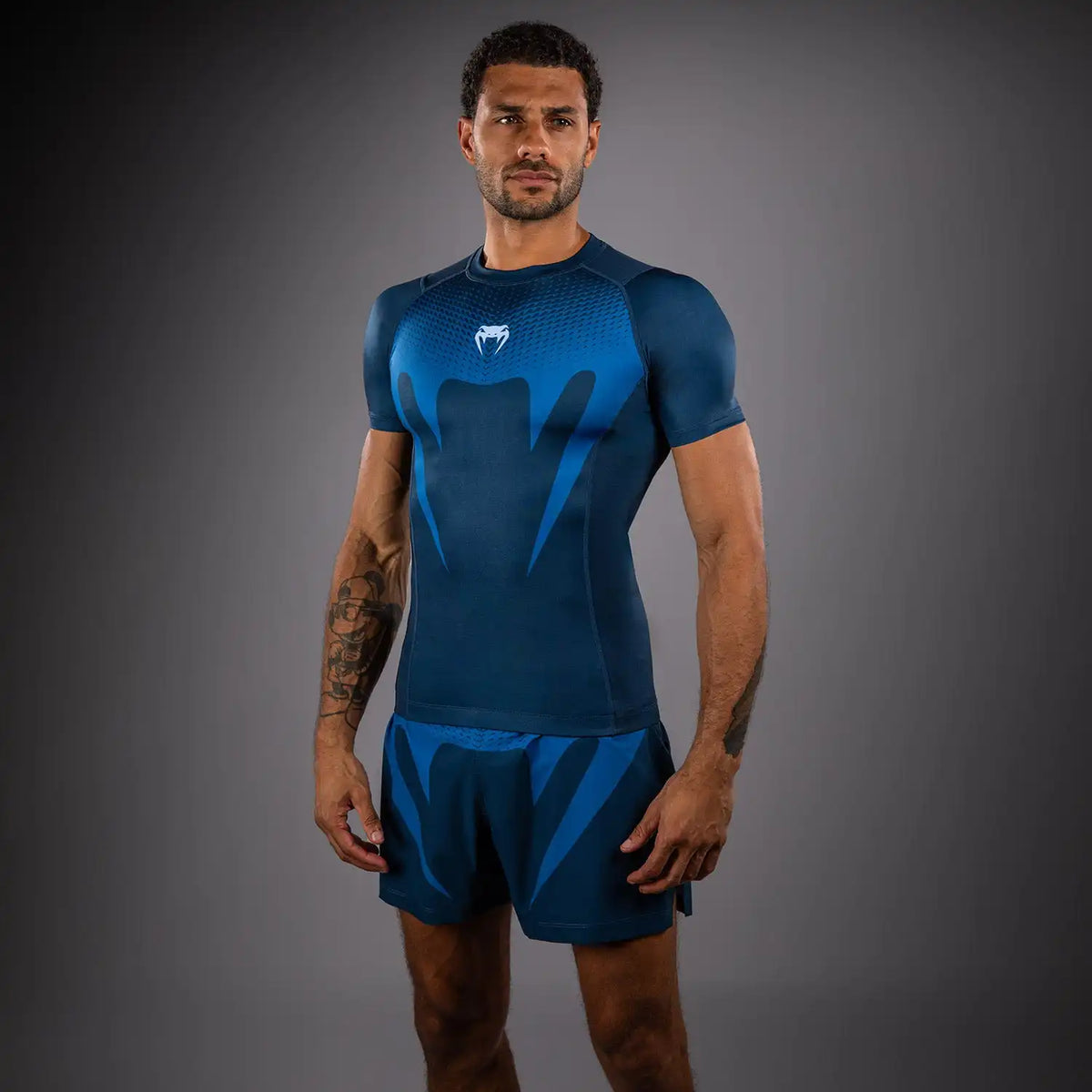 Venum No Gi Short Sleeve Rashguards - Indigo