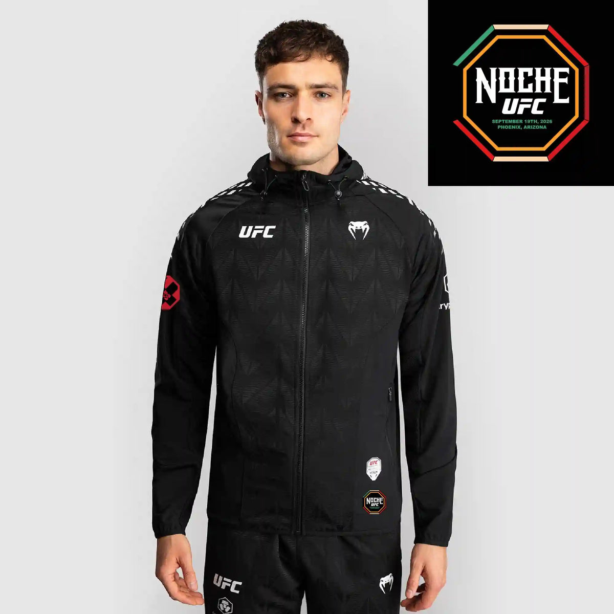 Men’s UFC Zenith by Venum Black Authentic Noche UFC Fight Night Walkout Hoodie - Waldo Cortes Acosta