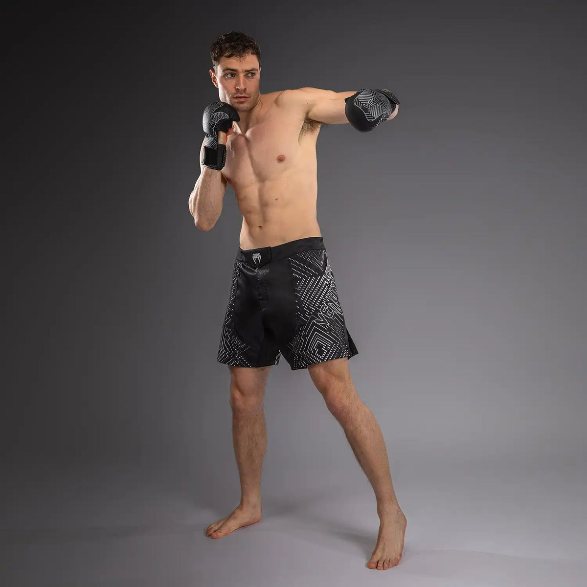 Venum Midnight Fury Fightshorts - Black/Grey/Silver