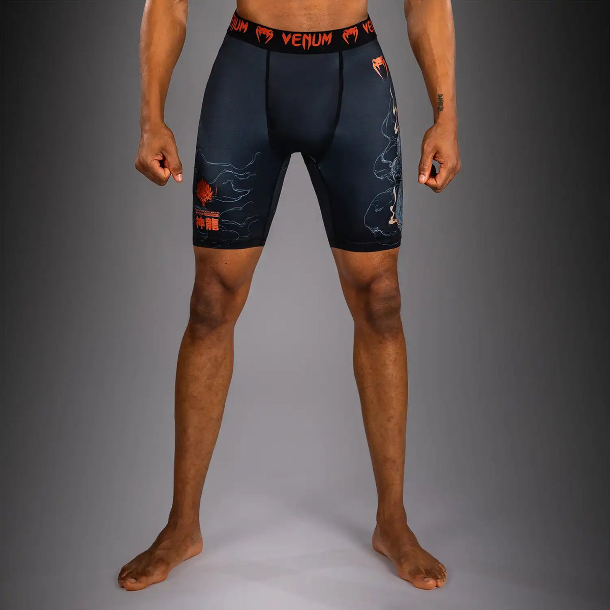 Venum Thunder Dragon Vale Tudo Shorts - Black/Grey/Copper