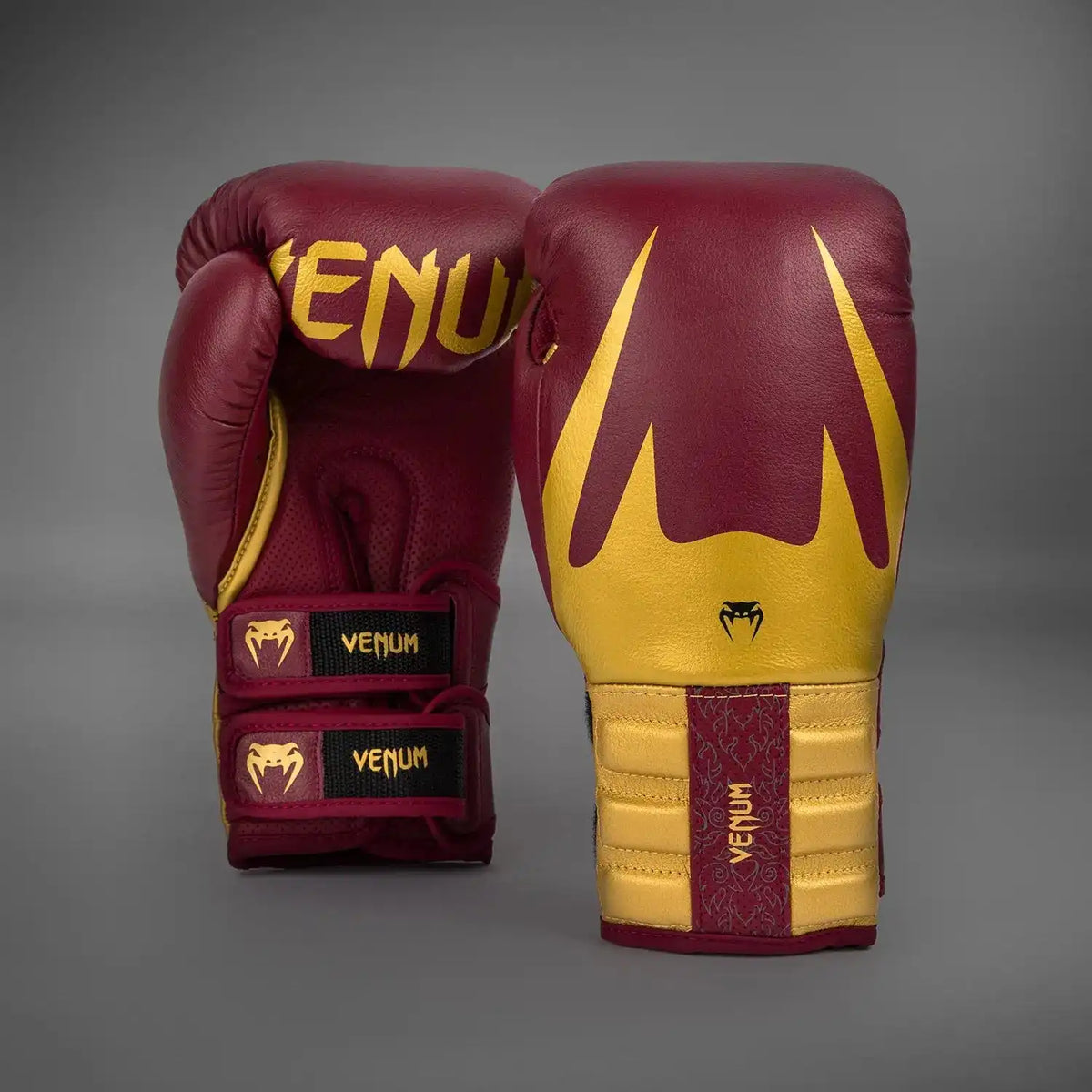 Venum Reverso Boxing Gloves - Cherry Red/Gold