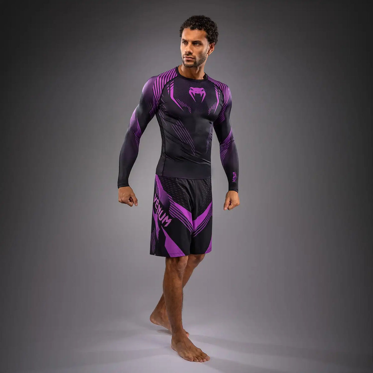 Venum No-Gi 6.0 Long Sleeve Rashguard - Black/Purple