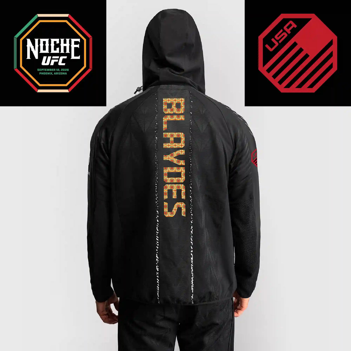 Men’s UFC Zenith by Venum Black Authentic Noche UFC Fight Night Walkout Hoodie - Blaydes