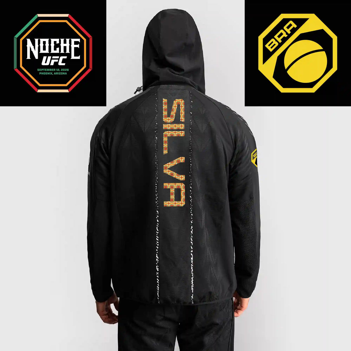 Men’s UFC Zenith by Venum Black Authentic Noche UFC Fight Night Walkout Hoodie - Silva