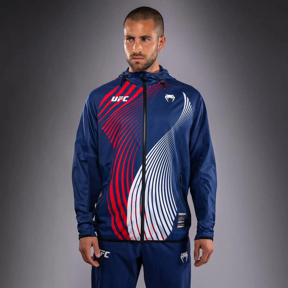 Men's Official UFC Freedom 250 by Venum Blue Authentic Fight Night Walkout Hoodie -Gaethje