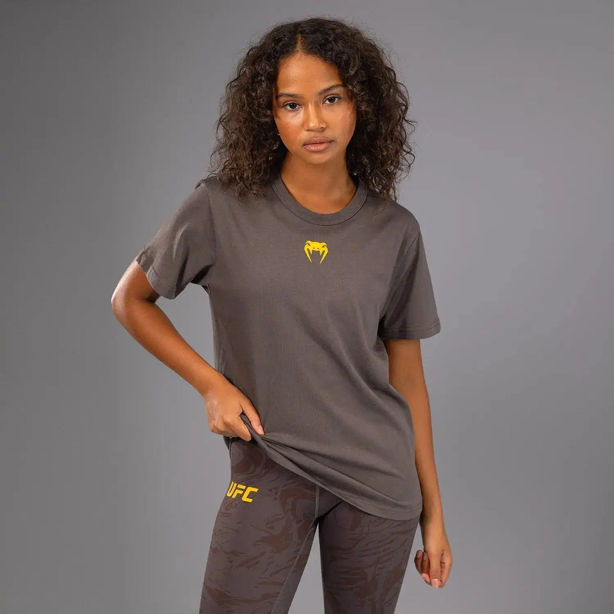 UFC Fusion by Venum Fight Week Women’s Short Sleeve Cotton T-Shirt - Solid Earthen Brown