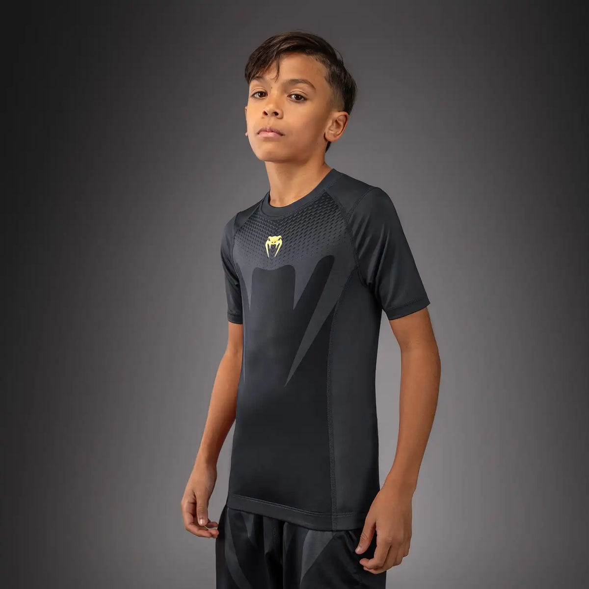 Venum Attack Short Sleeve Rashguard for Kids - Black/Gold