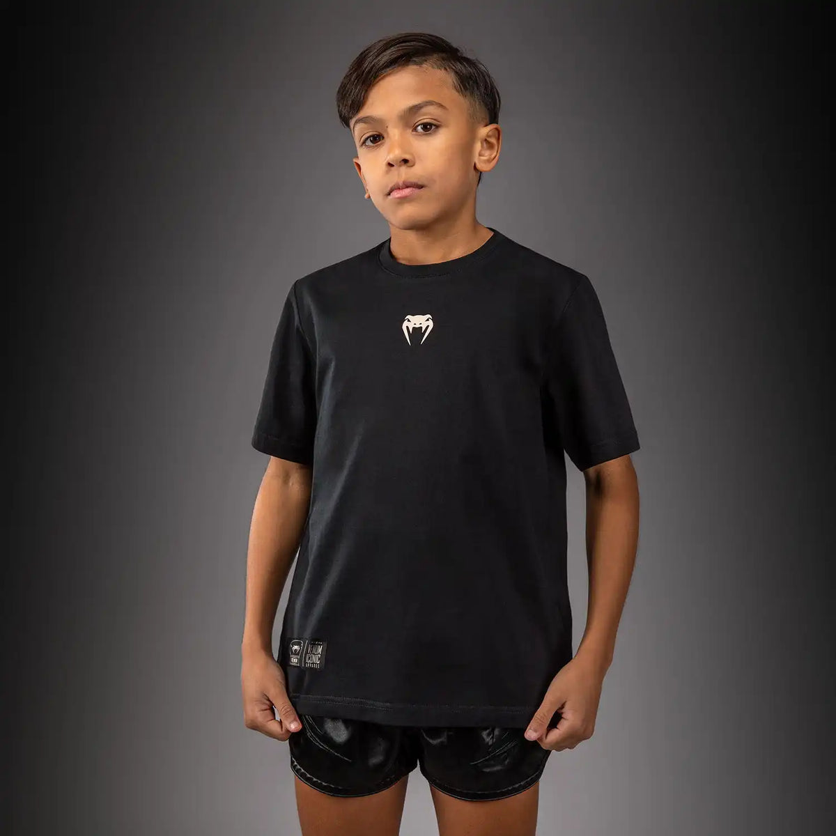 Venum Fight Icon Kids Cotton T-Shirt - Black