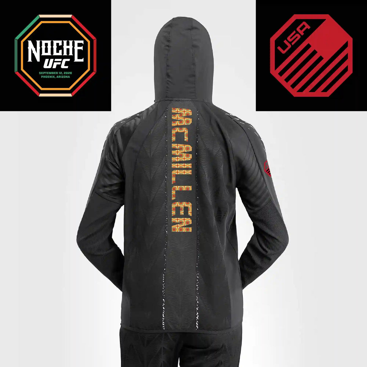 Women's UFC Zenith by Venum Black Authentic Noche UFC Fight Night Walkout Hoodie - McMillen