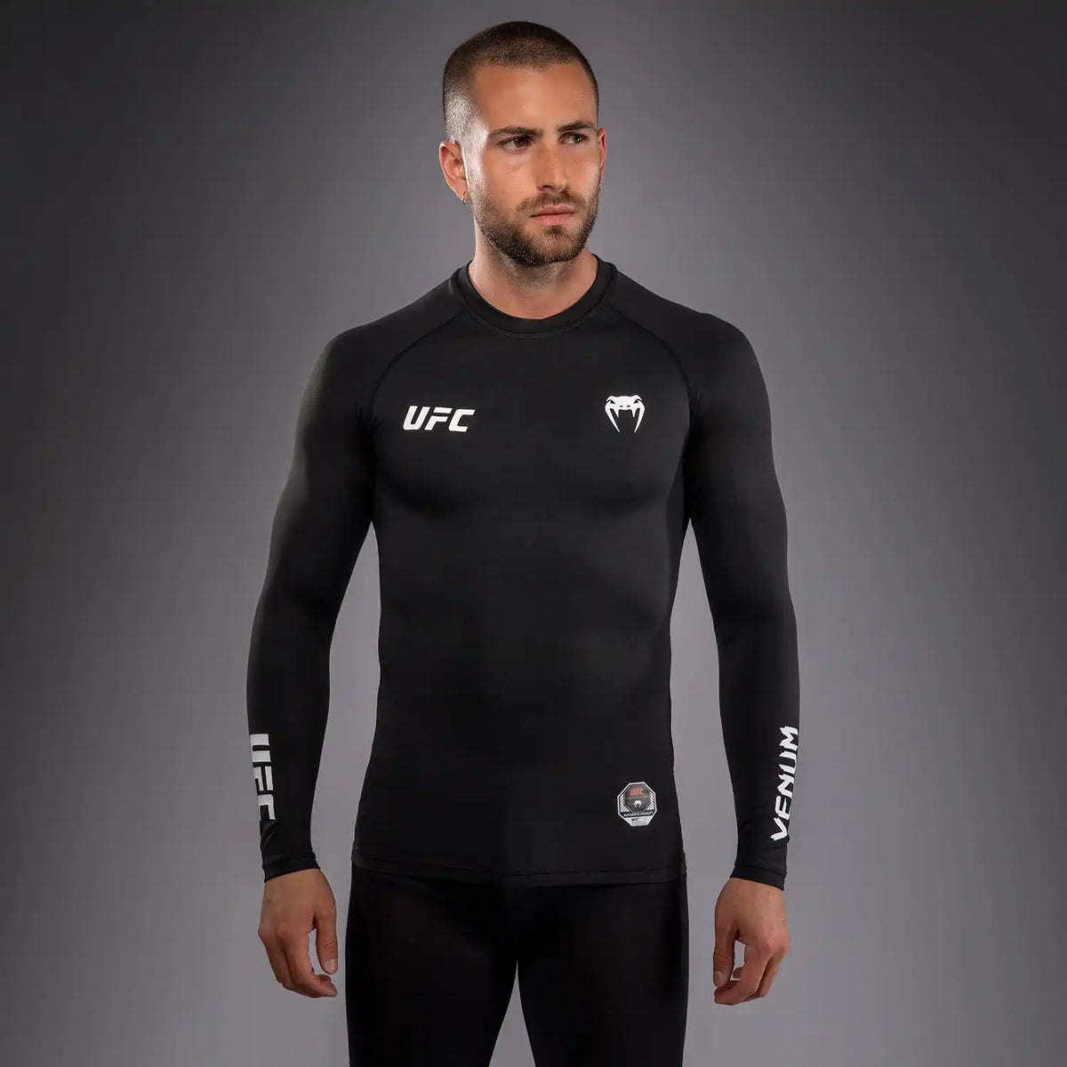Venum UFC Unity by Venum Authentic Fight Week Men's Performance Long Sleeve Rashguard - Black