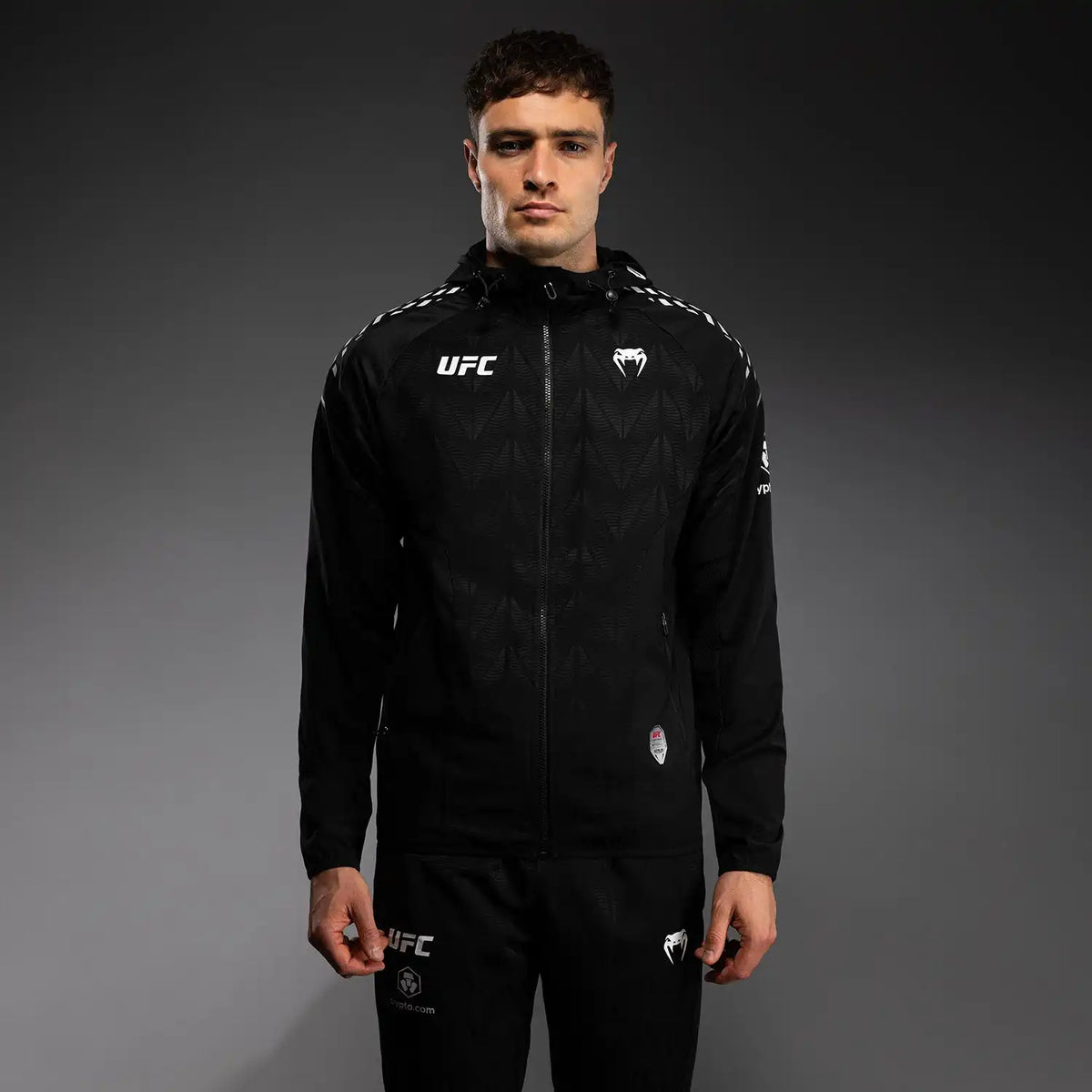 Men’s UFC Zenith by Venum Black Authentic Fight Night Walkout Hoodie Personalized