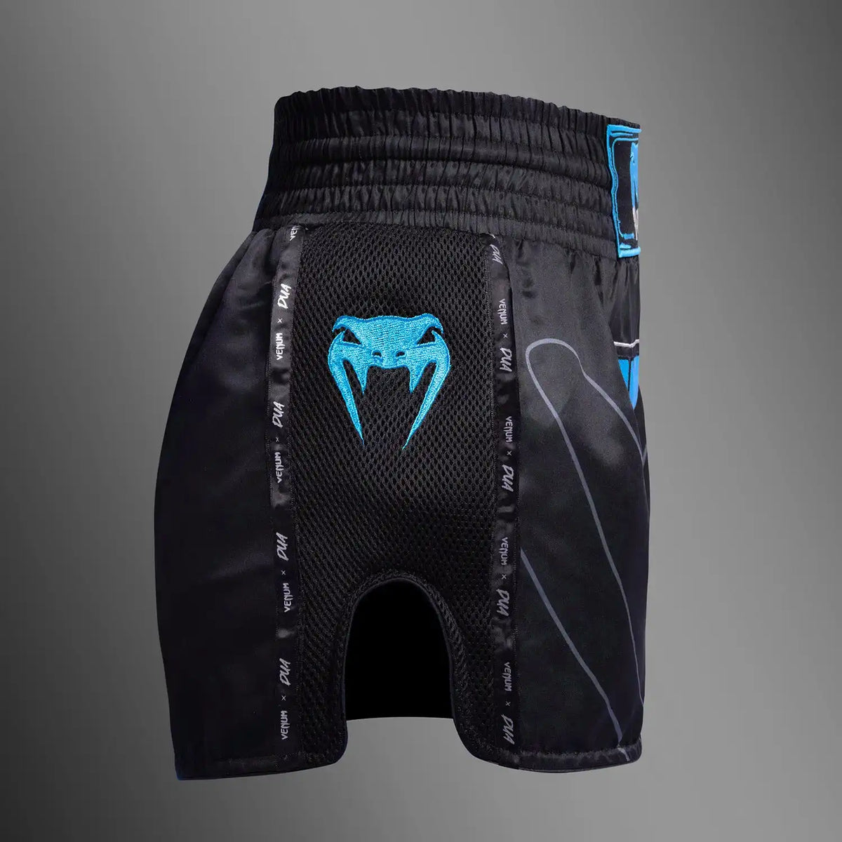 Venum x Dua Muay Thai Shorts - Black/Electric Blue