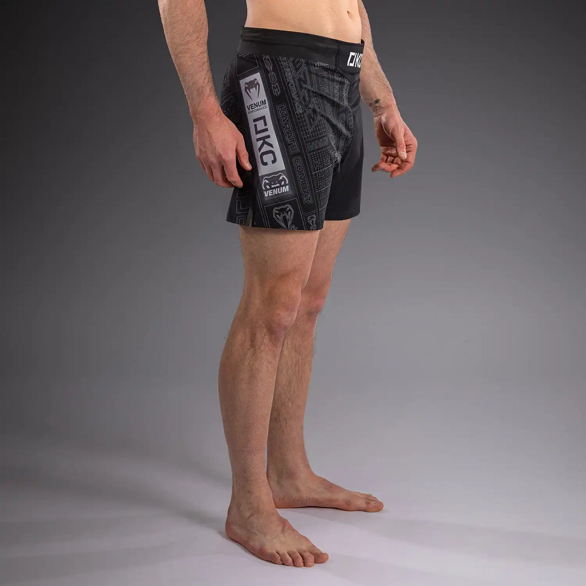 Karate Combat by Venum Fight Shorts - Black/Grey