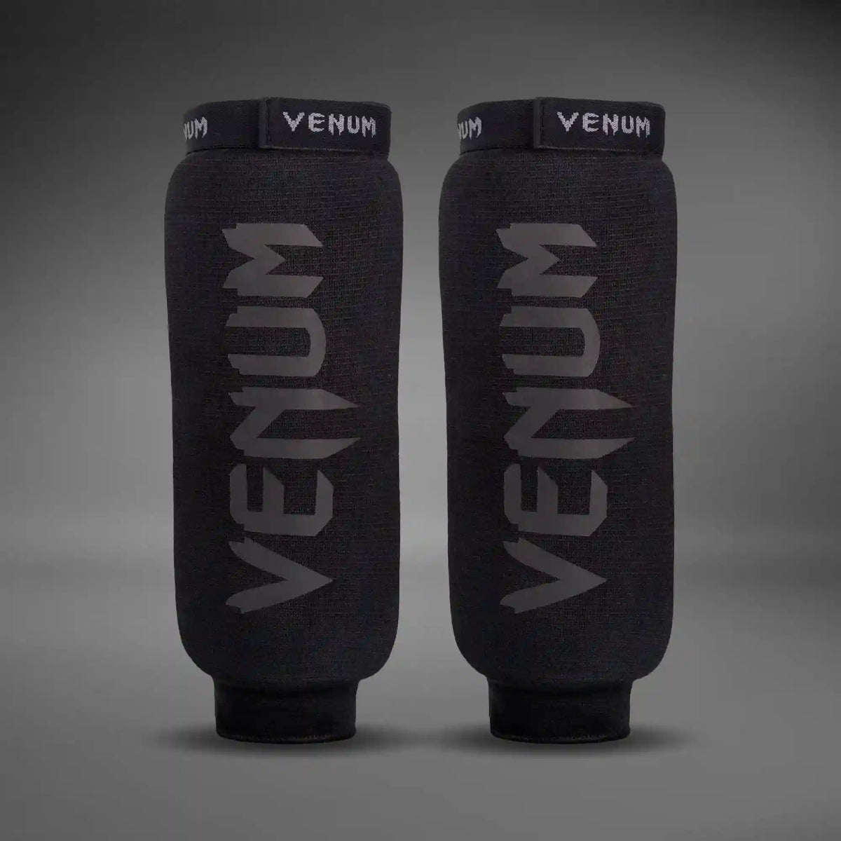 Venum Kontact Shin Guards Without Foot - Black/Black