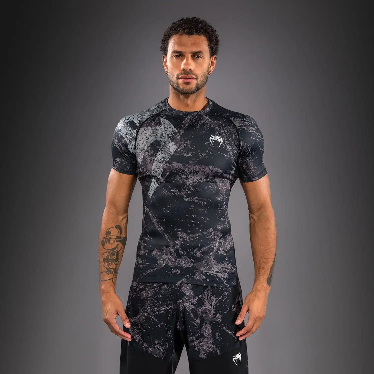 Venum Rage & Workout Short Sleeve Rashguard - Black/Grey