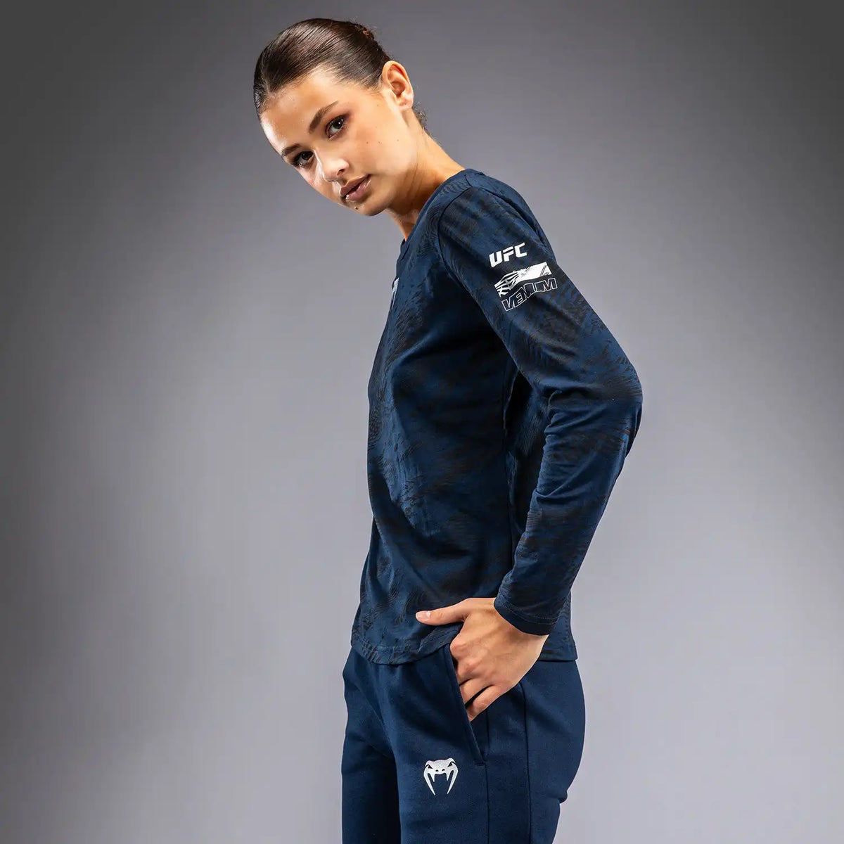 UFC Fusion by Venum Fight Week Women’s Long Sleeve Cotton T-Shirt - Oceanic Blue