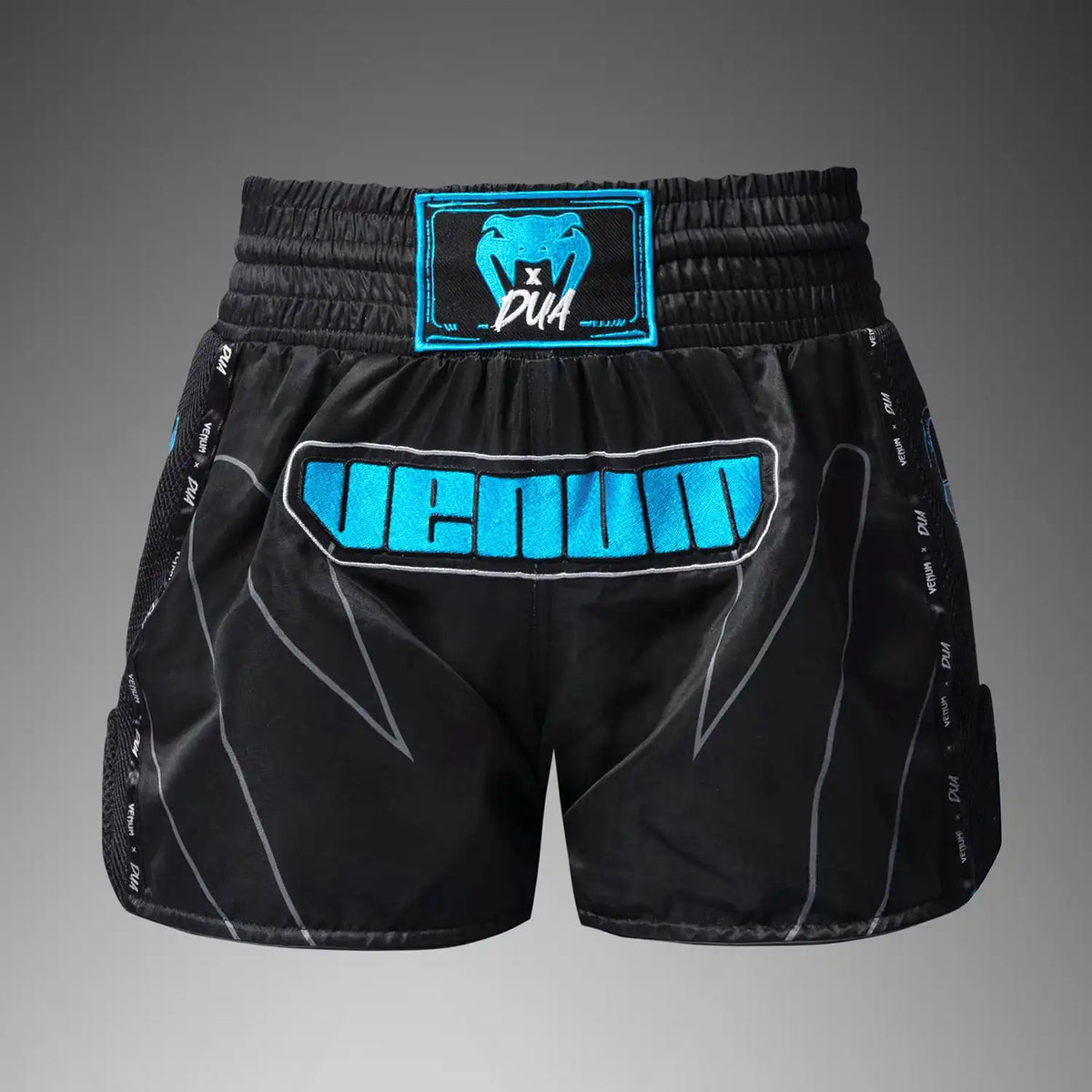 Venum x Dua Muay Thai Shorts - Black/Electric Blue