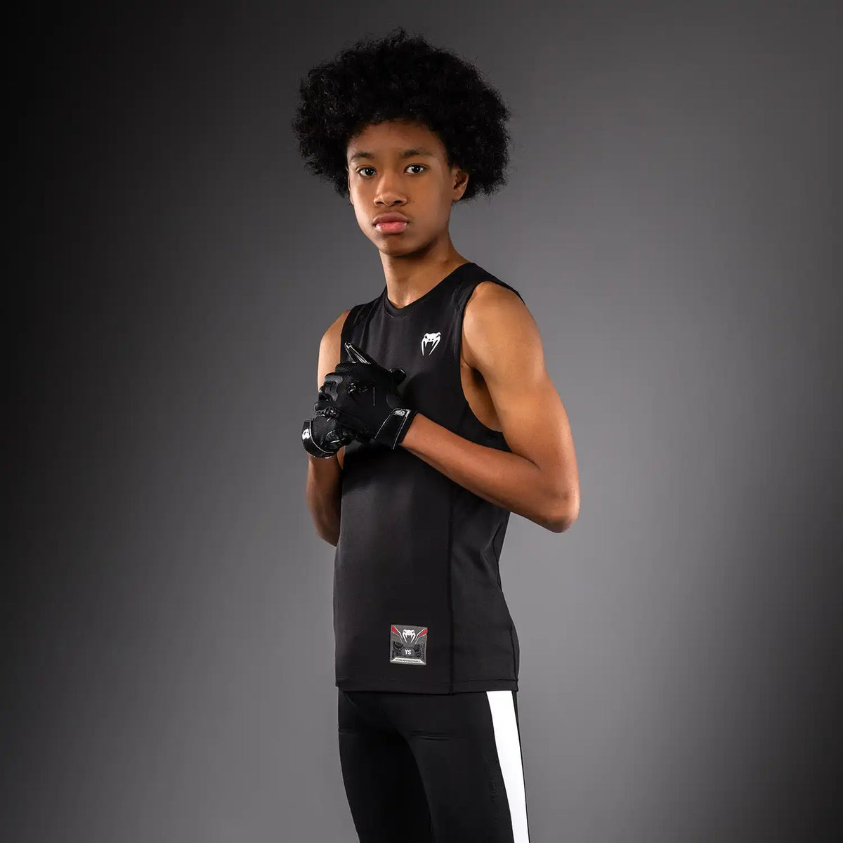 Venum Elite Kids Personalized Football Sleeveless Compression Jersey - Black