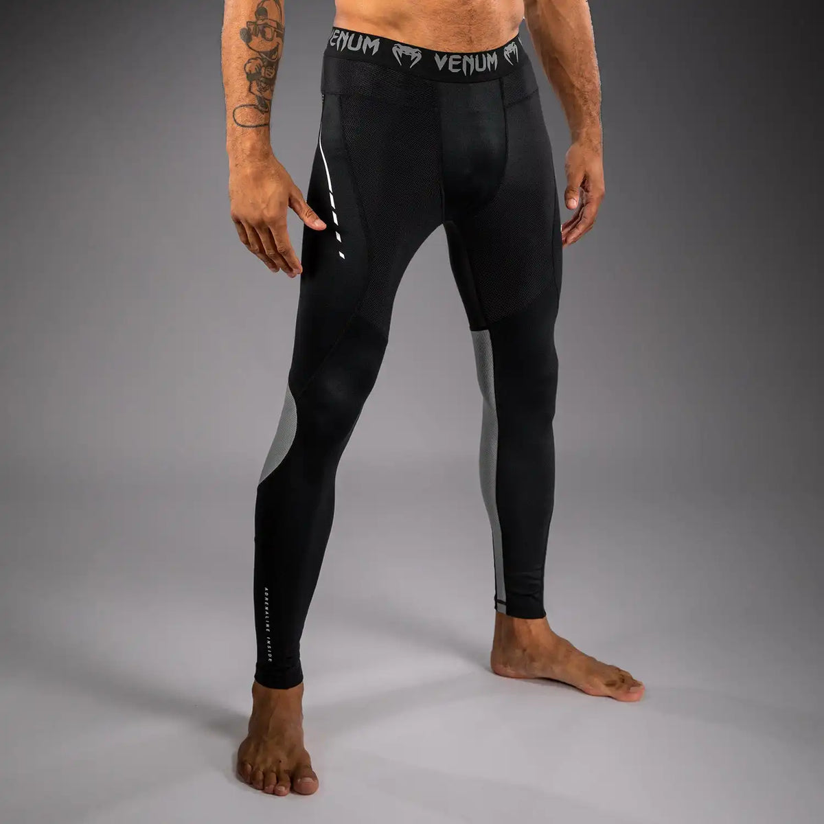 Venum Adrenaline Spats - Black/Silver Grey