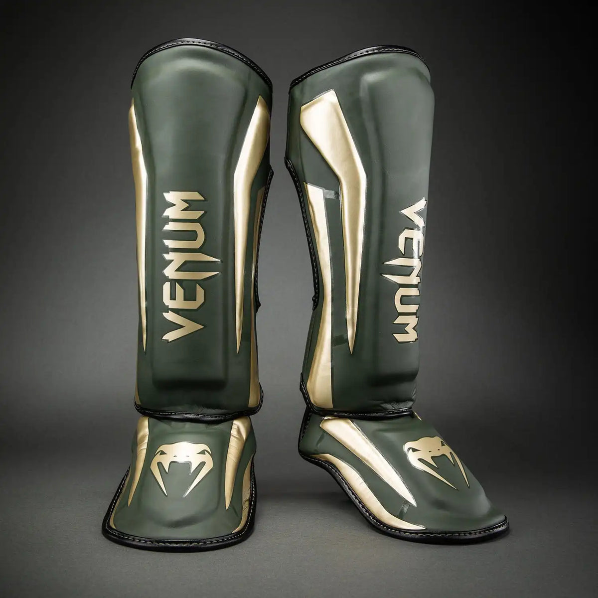Venum Elite Shin Guards - Khaki